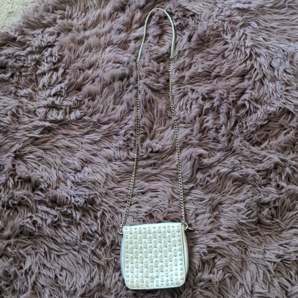 Cocktail mini metallic silver crossbody bag